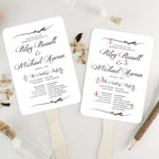 10/30PC Personalised Printed Paper Fans with Wooden Sticks