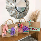 6-20PC Burlap Tote Bags with Handles