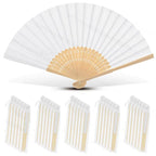 40-240PC Folding Hand Fans Optional Fabric Gift Bag