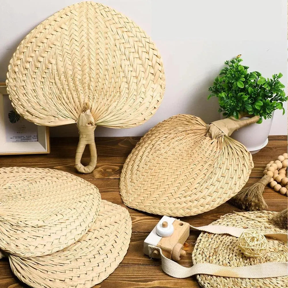 Natural Raffia Fans