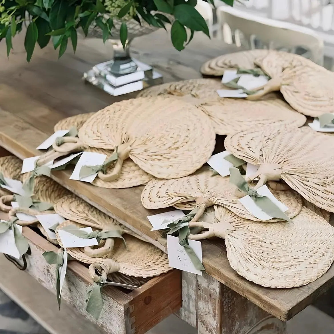 Natural Raffia Fans