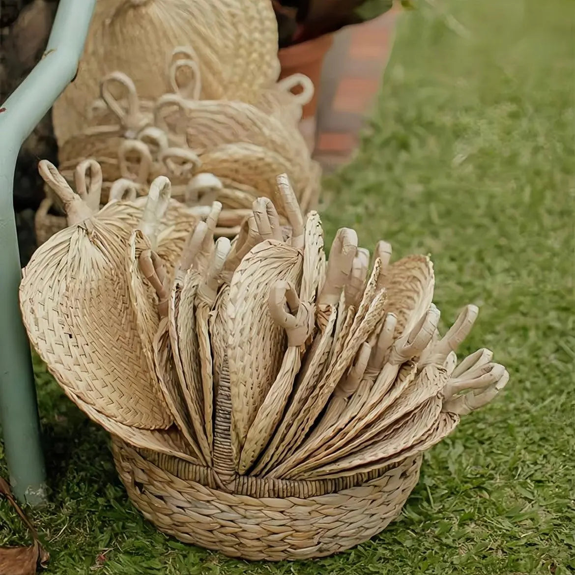 Natural Raffia Fans
